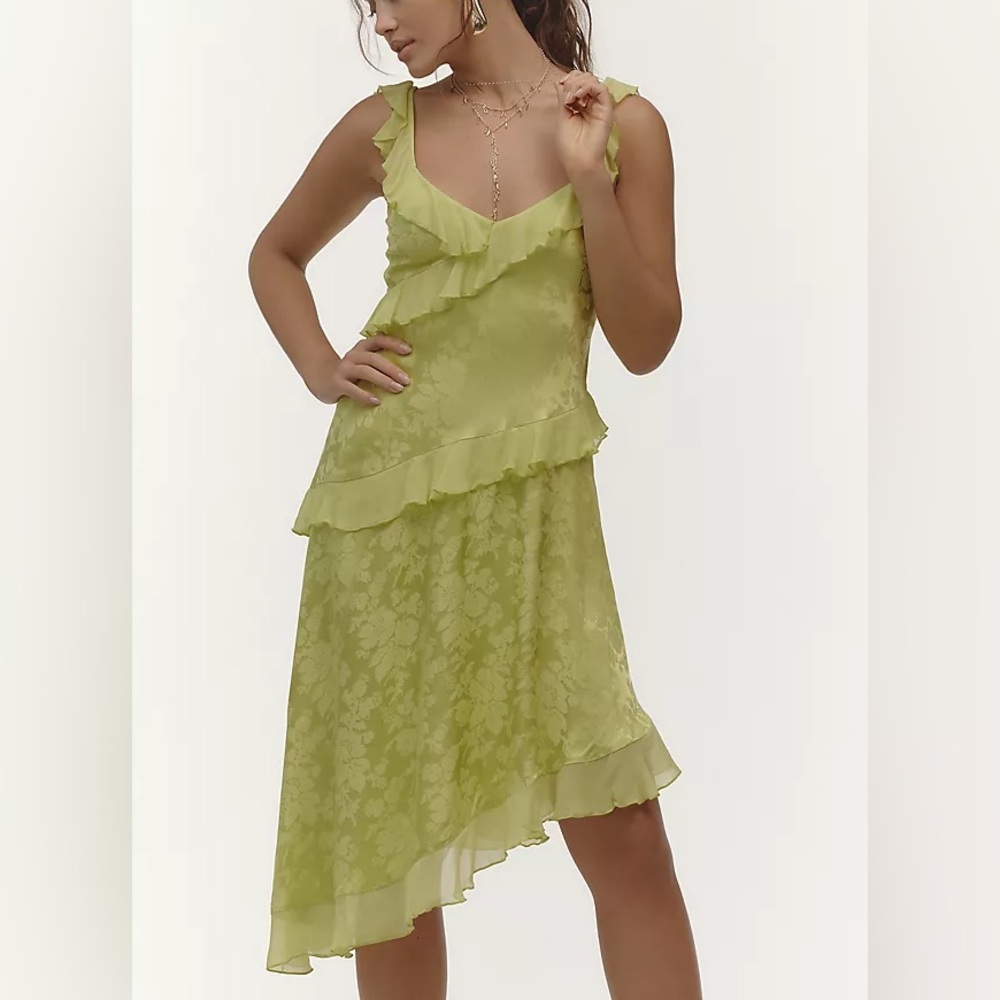 Anthropologie asymmetrical ruffle dress